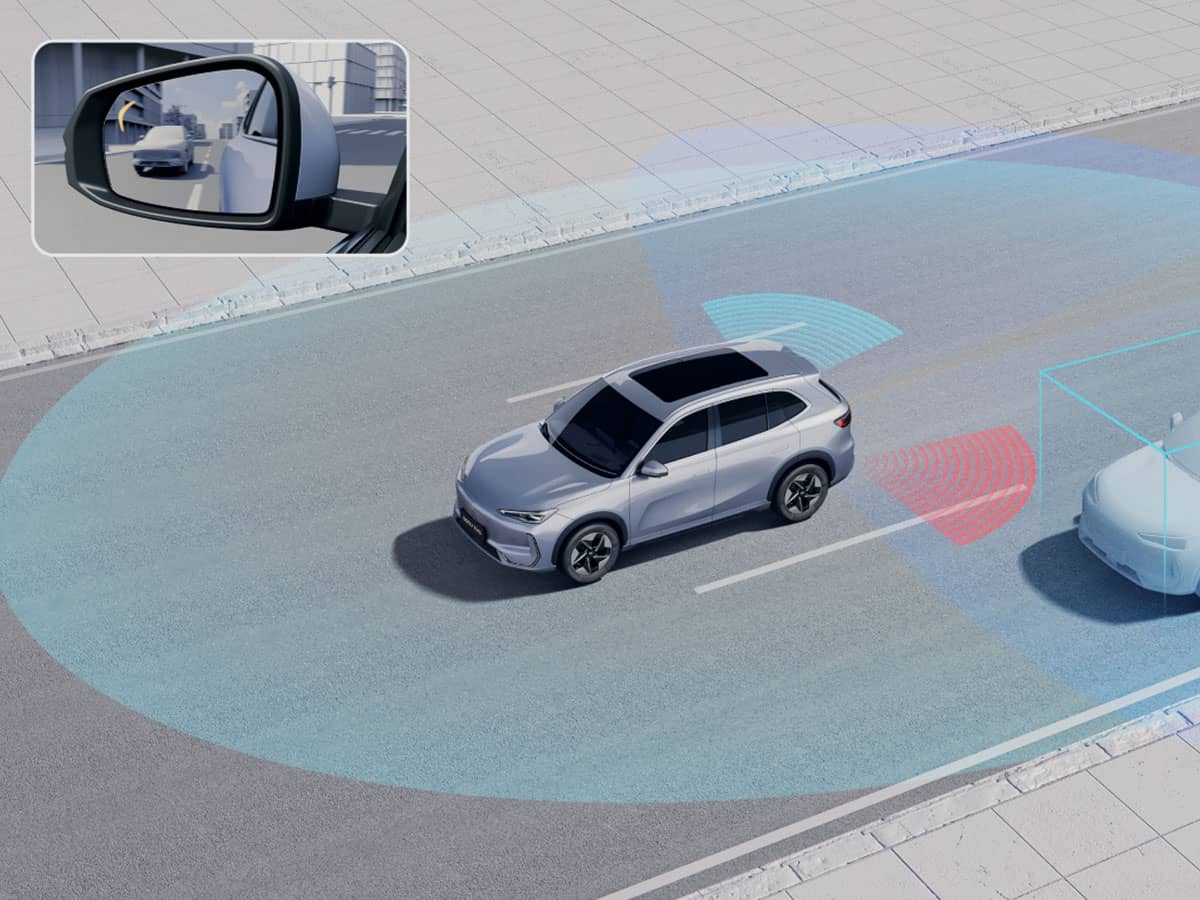 Avertizare trafic transversal spate EX5